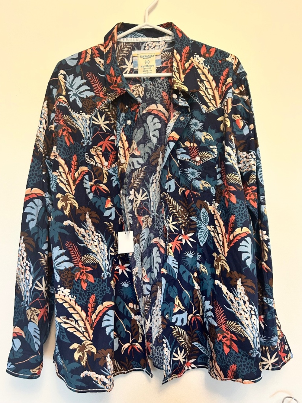 NWT Panhandle Rough Stock Shirt Womens XXL Long Sleeve Pearl Snap Western Hawaii